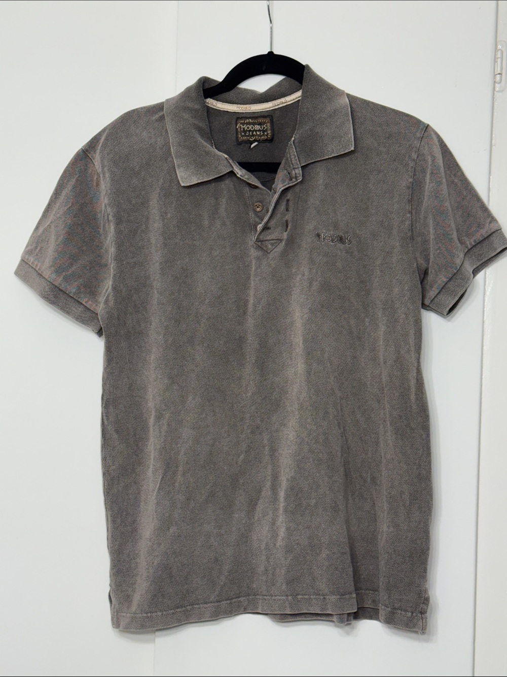 Men's Gray Washed Polo Shirt
